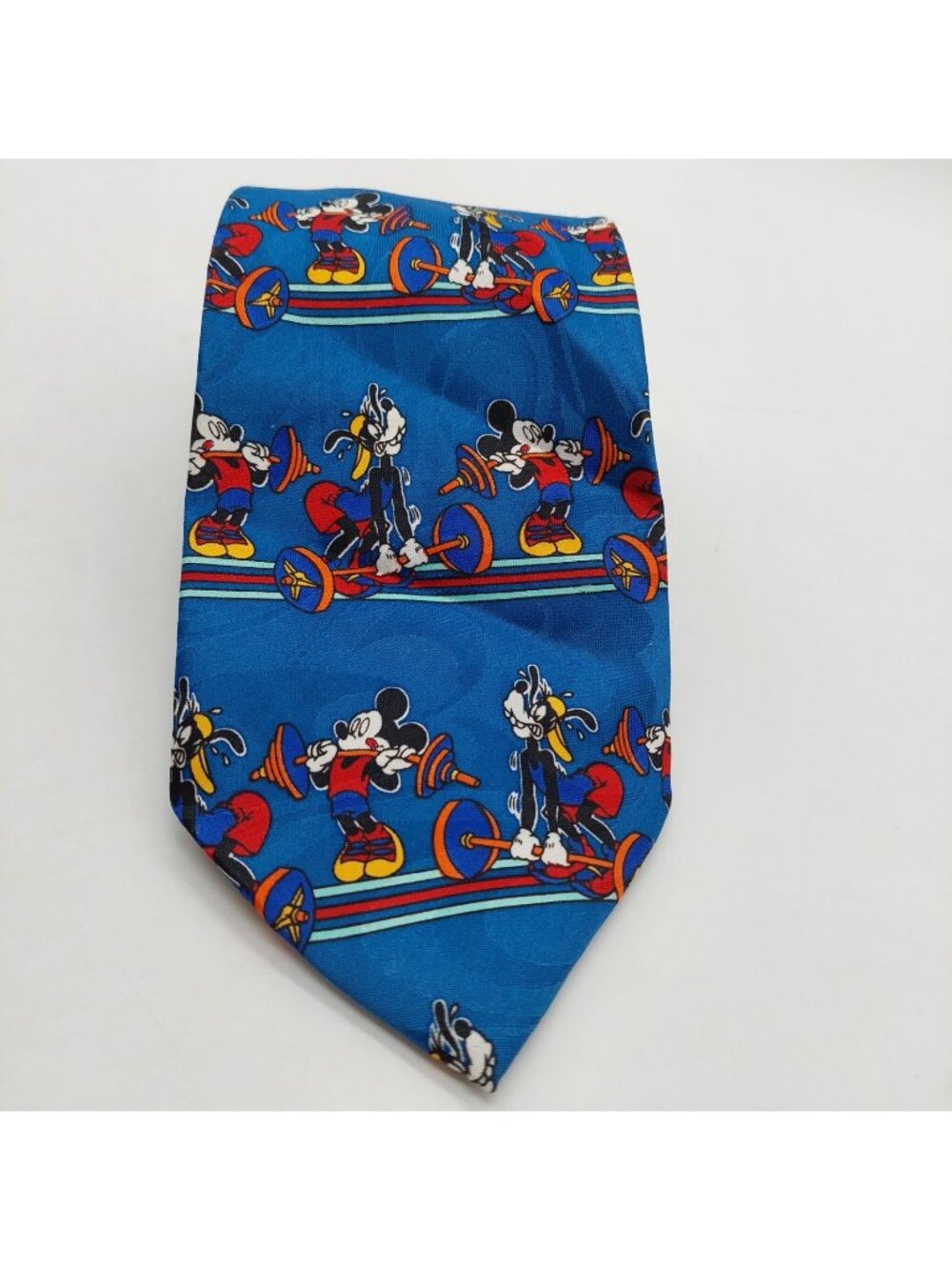Mickey Unlimited Necktie Exercise Theme Blue 58"L x 3.75W Mickey Mouse & Goofy